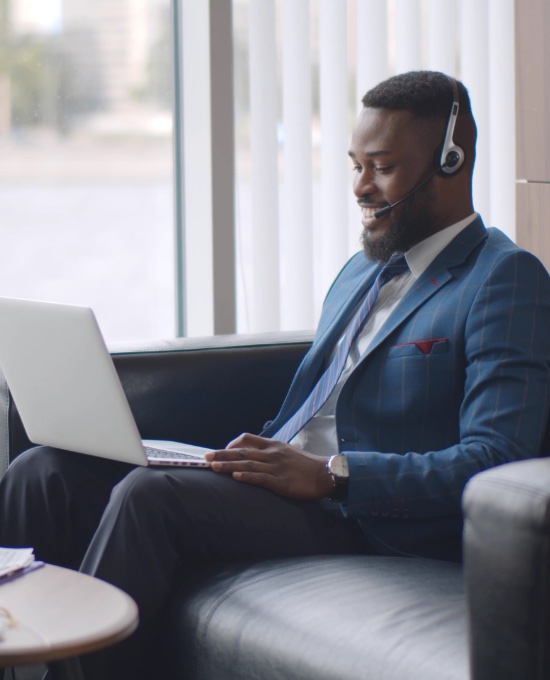 CGE Businessman in video conference call