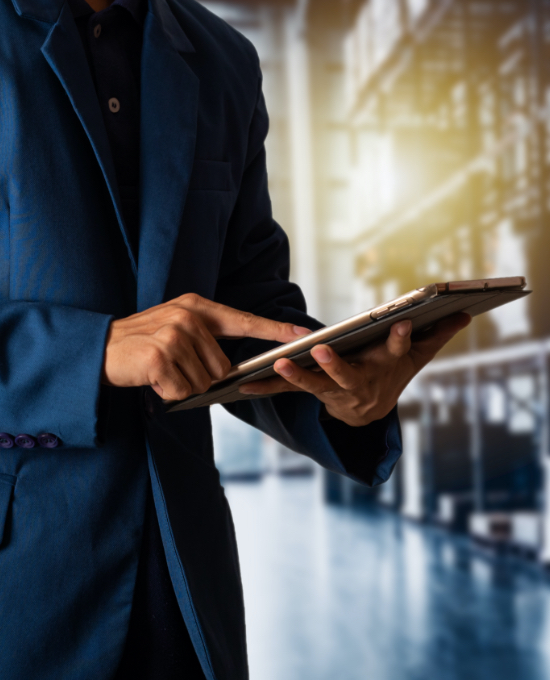 Businessman using tablet